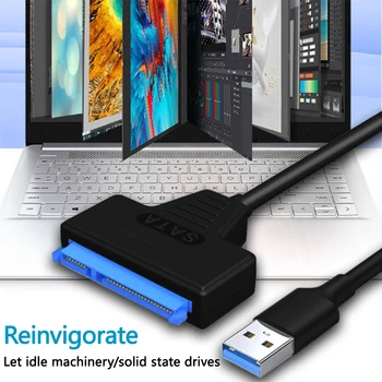 USB 3.0 SATA 3 kábel Sata - USB 3.0 adapter akár 6 Gbps támogatás 2,5 hüvelykes külső HDD SSD merevlemez 22 tűs Sata III kábel