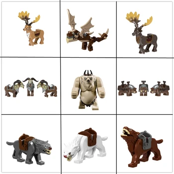 Magic Middle Series Classic Animals építőelemek Kreatív háború Mount Elk Vaddisznó Farkas DIY kockák Játékok gyerekeknek Karácsonyi ajándék