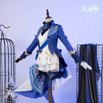 A játék Genshin Impact Cos Furina Cosplay Fontaine vízisten Jelmez Kék elegáns Nők Új ruha H