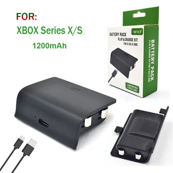 1200 Mah újratölthető akkumulátor XBOX Series X USB-töltőhöz Vezeték nélküli kontrollerek Töltőkészlet Xbox One Series X konzolhoz