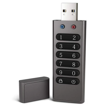  RISE-Secure USB meghajtó, 64GB titkosított USB flash meghajtó hardver jelszó memóriakártya billentyűzettel U lemez Flash