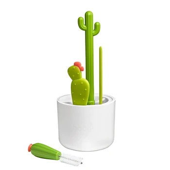  Kaktusz palackkefe, szívókefe, többfunkciós tisztítókefe készlet, teljes szögű tisztítás Tartós Könnyen használható