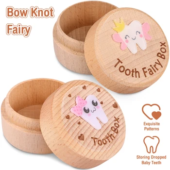 Tooth Fairy Box fa babafog doboz 3D faragott aranyos rajzfilm fog emlékdoboz Drop Tooth tároló szuvenírtartók gyerekeknek