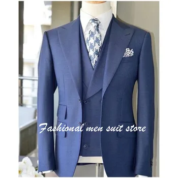 3 darab Legújabb kabát nadrág design férfi öltöny Slim Fit Tuxedo báli esküvői ruhák egyedi vőlegény blézer Terno Masculino férfi ruházat