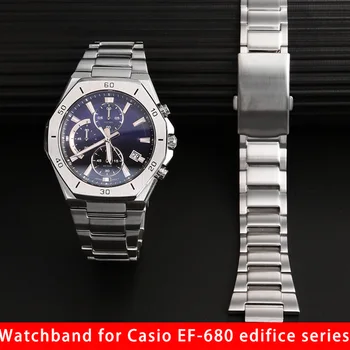 Rozsdamentes acél karkötő Casio 5579 óraszíjhoz EFB-680 karszalag Ocean Heart edifice sorozat óralánc tartozékszíj