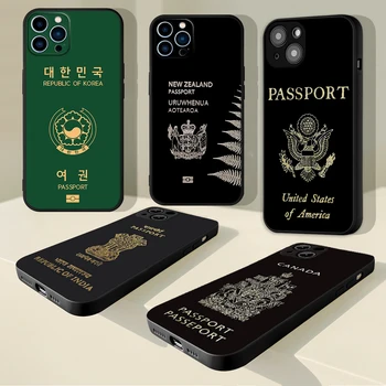 Világország útlevelek Phone Case 14 11 12 Pro 8 7 14 Plus 2020 X Pro 14 MAX 13 MINI XR XS Soft iphone 14 Telefonborítók