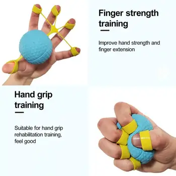  Kompakt ujj edzőeszköz Kézi markolat erő edző labda rugalmas szilikon ujjal Ujj a kéz rehabilitációjához Ujj
