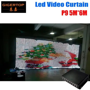  Kiváló minőségű P9 5M * 6M LED videó függöny PC mód vezérlő Tricolor 3IN1 LED videó függöny esküvői hátterekhez