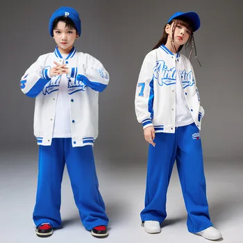 Fiúk Hip Hop Divat Baseball Dzseki Cargo nadrág Lányok Street Dance Bombázó kabát Gyerekek Streetwear Gyerekek Tizenévesek Jazz Ruha Szettek