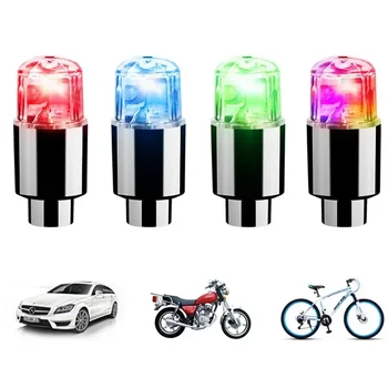 4Pcs gumiabroncs szelepsapka lámpák Tartós gumiabroncs lámpák autóhoz Légszelep sapkák lámpákkal motorkerékpárokhoz Kerékpárok Elektromos járművek