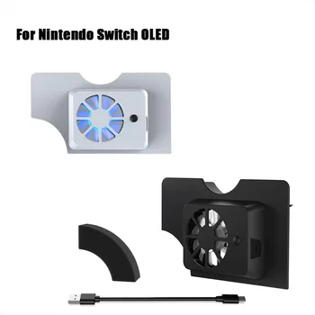1 db hűtőventilátor LED dokkolóval Hűtő nagy ventilátorral Hűtőbordatartó állvány Nintendo Switch konzolhoz OLED konzol hűtő