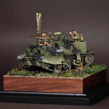 1/35 Gyanta figura modell összeszerelő készlet II Brit katona 4 ember páncélozott jármű nélkül Összeszereletlen és festetlen DIY játékok