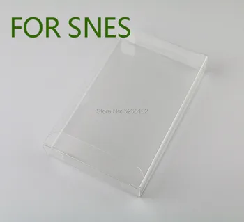 2db SNES kártya hüvelyhez Átlátszó doboz Kiváló minőségű átlátszó műanyag játékkártya SNES patron tok kosárvédőhöz
