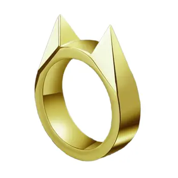 1Pcs Nők Férfi Safety Survival Ring Tool önvédelem Rozsdamentes acél Gyűrűsujj védelmi gyűrű eszköz Ezüst arany Fekete színű