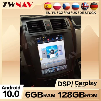 6G + 128GB Android 10 képernyő Toyota Corolla 2007 autó Auto Radio multimédia sztereó Carplay Bluetooth fejegység kijelző DSP LCD
