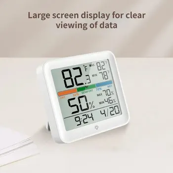  Nagy színes képernyő hőmérséklet és páratartalom mérő többfunkciós digitális elektronikus óra időzítése Időjárás Otthoni eszközök