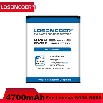LOSONCOER Új 4700mAh BL217 akkumulátor használata Lenovo S930 S939 S938T mobiltelefon akkumulátor + gyors érkezés