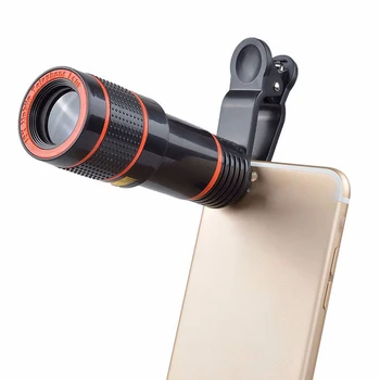 Mobiltelefon kamera lencséje 12X zoom teleobjektív Külső távcső univerzális csipesszel okostelefonhoz