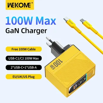 WEKOME 100W C típusú GaN töltő Quick Charge 4.0 3.0 USB PD gyorstöltő adapter Macbook Pro-hoz iPad Pro IPhone15 Xiaomi Huawei