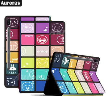 Auroras Samsung Galaxy Tab S6 10.5 hüvelykes Flip selyemtok divatos rombos színrács minta SM-T860 Flip ütésálló borítóhoz