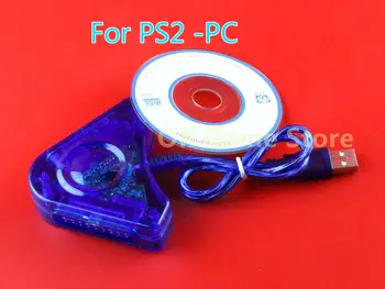 1set PS2-ről PC-re USB vezérlő Gamepad adapter átalakító kábel PlayStation 2 Joypad adapter játékokhoz Kettős port