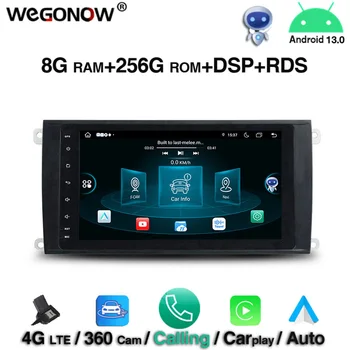 360 DSP IPS Android 13.0 8G RAM 256G ROM 8 Core autó DVD lejátszó Wifi BT5.0 kihangosító RADIO GPS A Porsche Cayenne S GTS 2003-2010