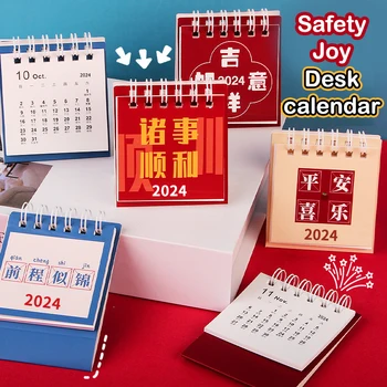 2024 Mini íróasztal naptár Irodai tanszerek naptára Egyszínű asztali naptár Havi tervező asztali kiegészítők Dekor rekord