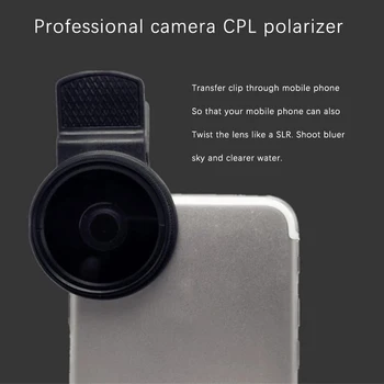 37mm 52mm univerzális mobiltelefon objektív SLR polarizátor CPL szűrő klip széles látószögű HD felvételi kamera tartozékokkal
