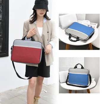 1db Egyszerű egyszínű laptop táska Számítógép táska Üzleti tabletta bélés válltáska Kézitáska Crossbody Férfi és női aktatáska