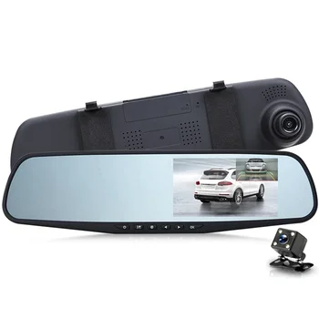  Visszapillantó tükör felvevő Dual Dash Cam jármű videó felvevő FHD 1080P tükör autó DVR visszapillantó tükör