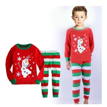 SAILEROAD Gyermek pizsama Karácsonyi hóember hópehely pizsama szett Gyerek pizsama fiú hálóing pamut hosszú ujjú hálóruha öltöny
