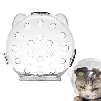 Macska szájkosár lélegző macskaápoló fejfedő újrafelhasználható átlátszó harapásgátló macska szájkosár otthoni kisállat-fürdési kiegészítőkhöz