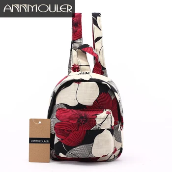Annmouler híres márkájú hátizsákok Vintage pamut hátizsák Mini válltáska tinédzser lányoknak Hippi azték népi női táska