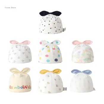 Stílusos pamutsapka gyerekeknek Kényelmes és divatos kalap többmintás kialakítással Kétrétegű pillangó masni sapka babának