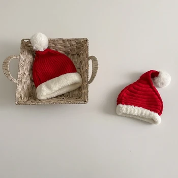 Kötött baba karácsonyi kalap kötött kalap felnőtt gyermek puha sapka Mikulás kalap újévi gyerek ajándék karácsonyi dekoráció