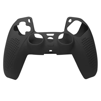 PS5 játékvezérlőhöz Szilikon védőburkolat PS5-höz csúszásmentes fogantyúfedél (fekete)