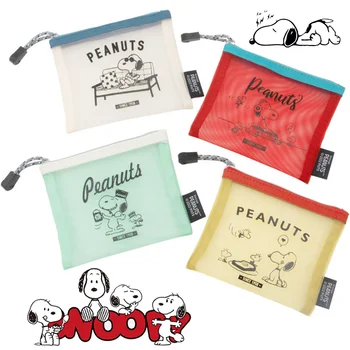 Snoopy átlátszó hálós sminktok Szervező tároló tasak alkalmi cipzár piperecikkek Mosdótáskák Make Up Nők utazási kozmetikai táska