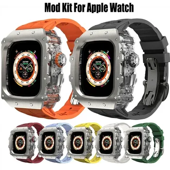 titánötvözet-módosító készlet Apple Watch Band Ultra 49 mm-es luxus fémtokhoz iwatch Series Ultra 2-höz 49 mm-es gumiszíj