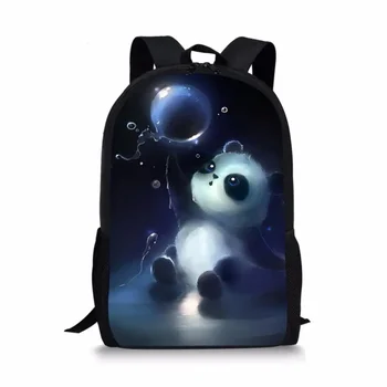 Rajzfilm panda buborékok hátizsákok lányoknak Fiúk Gyerekek Aranyos könnyű könyvtáska Daypack Tinédzser diák iskolatáska hátizsák