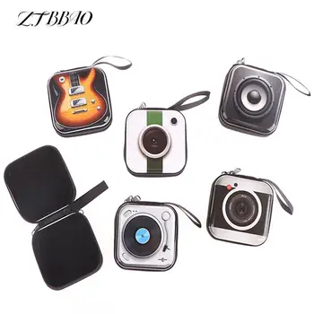 1PCS Mini hordozható bádoglemez fülhallgató táska érme pénztárca hordtáska Fülhallgató tok Fejhallgató USB kábel tároló doboz pénztárca 