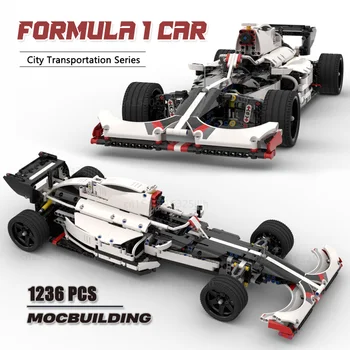 MOC építőelemek Formula 1 szupergyors autó F1 DIY összeszerelés Technológia Építőelemek Oktatási Gyermek játékok Gyerek ajándékok