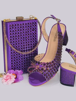Doersmilyen gyönyörű Kiváló minőségű afrikai stílusú női cipők és táskák készlet A legújabb olasz cipők és táska készlet bulihoz! HUY1-16