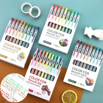 0,5mm Morandi Color Neutral Pen Set Press Pen Student Stationery Handbook Dekoráció Üdvözlőlap Festés Graffiti Art tollak