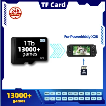 TF játékkártya Powerkiddy x28 Memória PS2 PSP PS1 NGC 3DS Box Klasszikus Retro játékok hordozható Kézi 1T 512G X18 ODin 2 Android