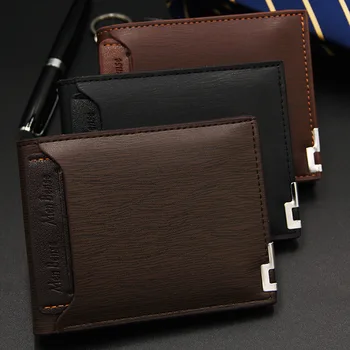 Új férfi pénztárca rövid többfunkciós divat alkalmi húzókártya Pénztárcakártya-tartók férfiaknak Kártyatartó táskák