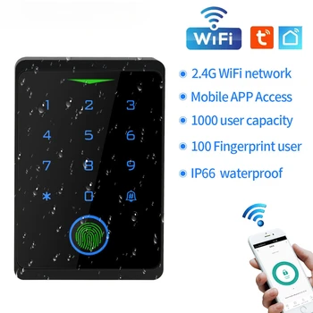 WIFI beléptető gép vízálló érintési jelszó ujjlenyomat-kártya csúsztatási vezérlő mobilalkalmazás távoli ajtónyitás