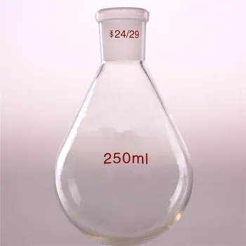 250ml 24/29 Kiváló minőségű lombik padlizsán alakú laboratórium párologtató desztillációs üveg Magas boroszilikát laboratóriumi kellékek
