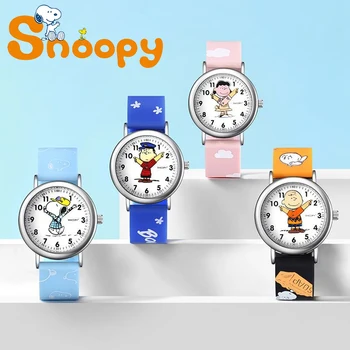 Snoopy Gyermek órák márka Luxus szilikon anime divat Női kvarc óra bőr óra fiú kvarc karórák Montre