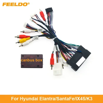 FEELDO Car 16Pin sztereó kábelköteg Canbus támogatás Hyundai Elantra/SantaFe/IX45/K3 audio rádiós tápkábel adapterhez