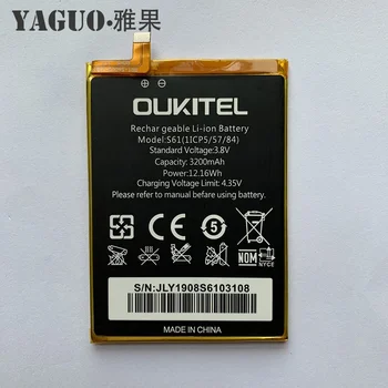 100% eredeti Oukitel S61 akkumulátor 3200mAh akkumulátor tartalék csere OUKITEL U25 Pro U25Pro MTK6750T okostelefon